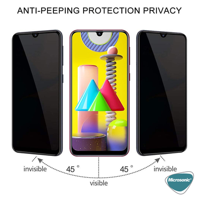Microsonic Samsung Galaxy M21 Invisible Privacy Kavisli Ekran Koruyucu Siyah