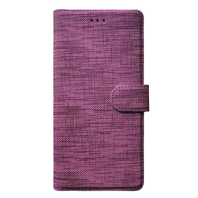 Microsonic Samsung Galaxy M21 Kılıf Fabric Book Wallet Mor