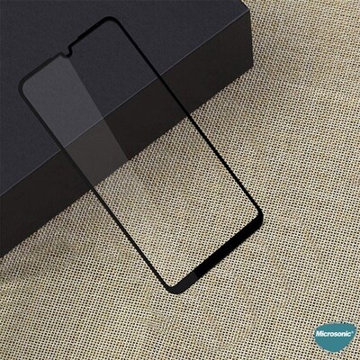 Microsonic Samsung Galaxy M22 Kavisli Temperli Cam Ekran Koruyucu Film Siyah