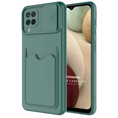 Microsonic Samsung Galaxy M22 Kılıf Inside Card Slot Koyu Yeşil