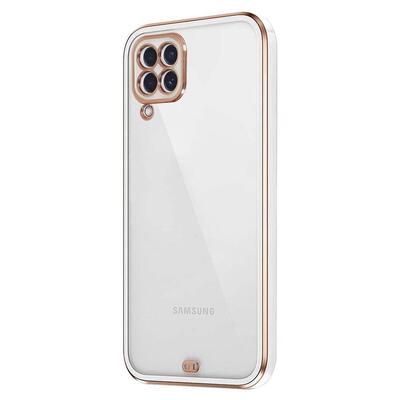 Microsonic Samsung Galaxy M22 Kılıf Laser Plated Soft Beyaz