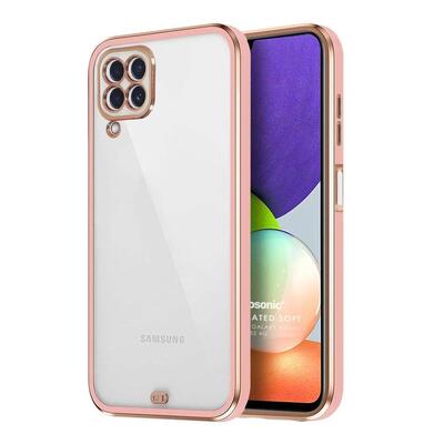 Microsonic Samsung Galaxy M22 Kılıf Laser Plated Soft Pembe