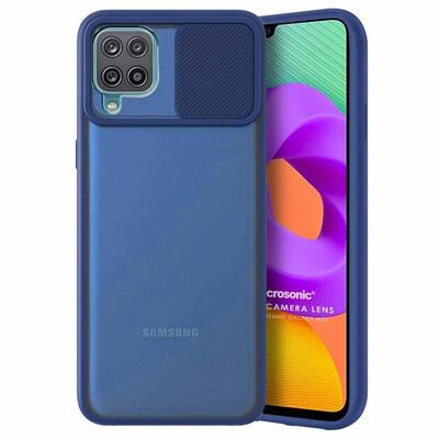 Microsonic Samsung Galaxy M22 Kılıf Slide Camera Lens Protection Lacivert