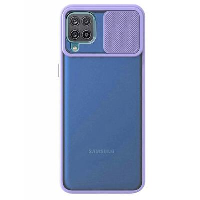 Microsonic Samsung Galaxy M22 Kılıf Slide Camera Lens Protection Lila