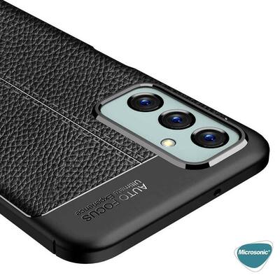 Microsonic Samsung Galaxy M23 Kılıf Deri Dokulu Silikon Lacivert