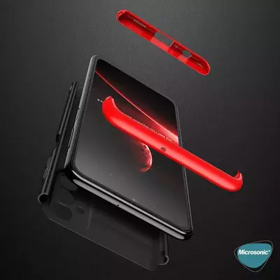 Microsonic Samsung Galaxy M23 Kılıf Double Dip 360 Protective AYS Kırmızı