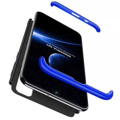 Microsonic Samsung Galaxy M30s Kılıf Double Dip 360 Protective Siyah Mavi