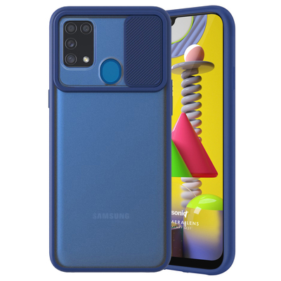 Microsonic Samsung Galaxy M31 Kılıf Slide Camera Lens Protection Lacivert