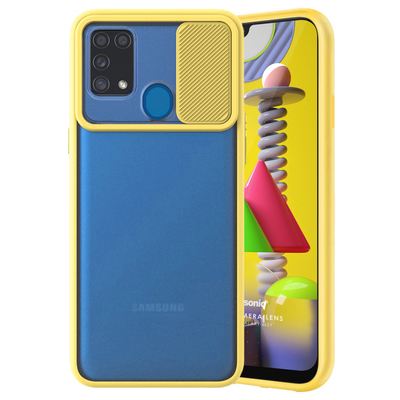 Microsonic Samsung Galaxy M31 Kılıf Slide Camera Lens Protection Sarı