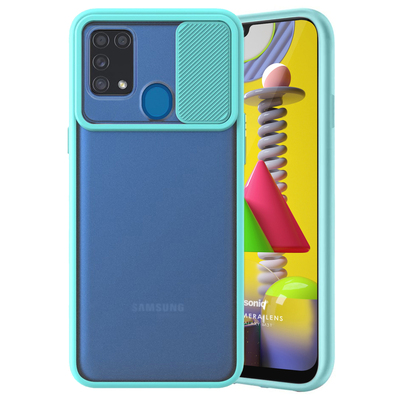 Microsonic Samsung Galaxy M31 Kılıf Slide Camera Lens Protection Turkuaz