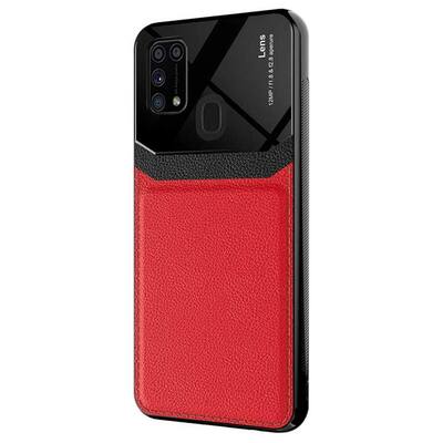 Microsonic Samsung Galaxy M31 Kılıf Uniq Leather Kırmızı