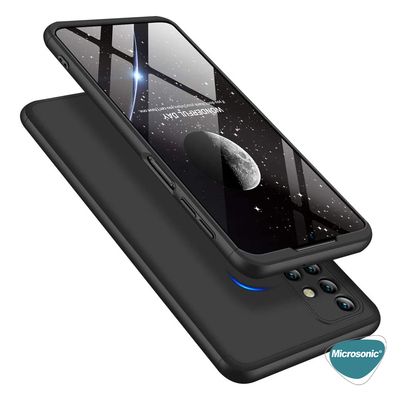 Microsonic Samsung Galaxy M31s Kılıf Double Dip 360 Protective AYS Siyah Kırmızı