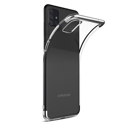 Microsonic Samsung Galaxy M31s Kılıf Skyfall Transparent Clear Gümüş