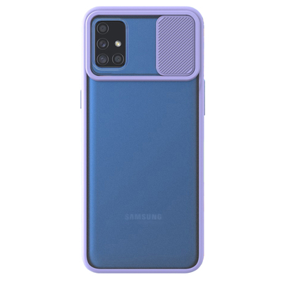 Microsonic Samsung Galaxy M31S Kılıf Slide Camera Lens Protection Lila