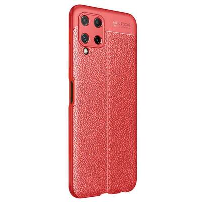 Microsonic Samsung Galaxy M32 4G Kılıf Deri Dokulu Silikon Kırmızı