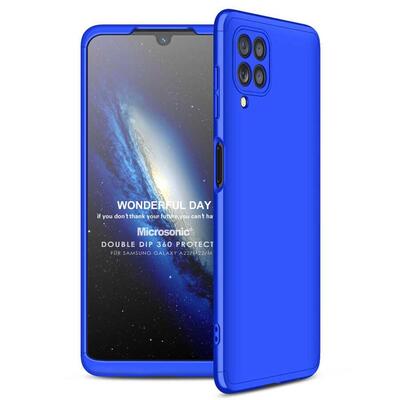 Microsonic Samsung Galaxy M32 4G Kılıf Double Dip 360 Protective AYS Mavi