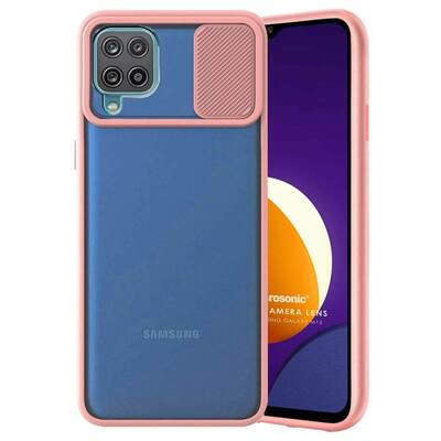 Microsonic Samsung Galaxy M32 4G Kılıf Slide Camera Lens Protection Rose Gold