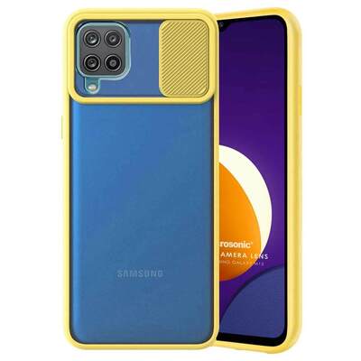 Microsonic Samsung Galaxy M32 4G Kılıf Slide Camera Lens Protection Sarı