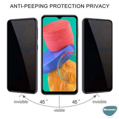Microsonic Samsung Galaxy M33 Invisible Privacy Kavisli Ekran Koruyucu Siyah