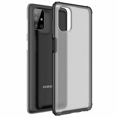 Microsonic Samsung Galaxy M51 Kılıf Frosted Frame Siyah