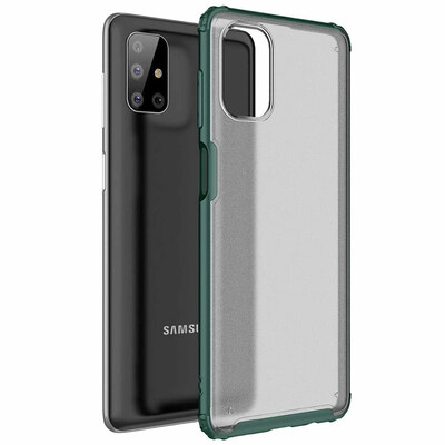 Microsonic Samsung Galaxy M51 Kılıf Frosted Frame Yeşil