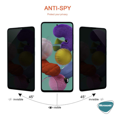 Microsonic Samsung Galaxy M51 Invisible Privacy Kavisli Ekran Koruyucu Siyah