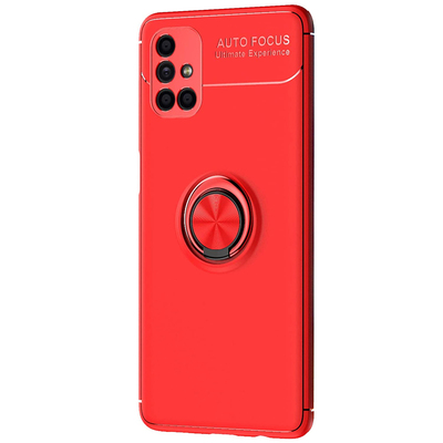 Microsonic Samsung Galaxy M51 Kılıf Kickstand Ring Holder Kırmızı