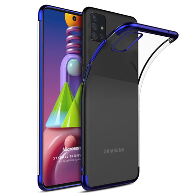 Microsonic Samsung Galaxy M51 Kılıf Skyfall Transparent Clear Mavi