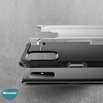 Microsonic Samsung Galaxy M51 Kılıf Rugged Armor Gümüş