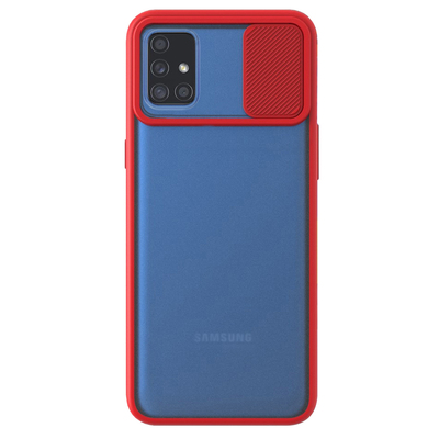 Microsonic Samsung Galaxy M51 Kılıf Slide Camera Lens Protection Kırmızı