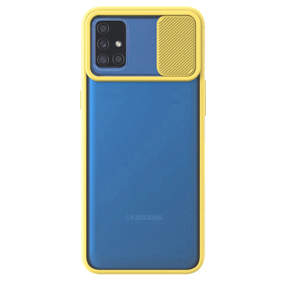 Microsonic Samsung Galaxy M51 Kılıf Slide Camera Lens Protection Sarı