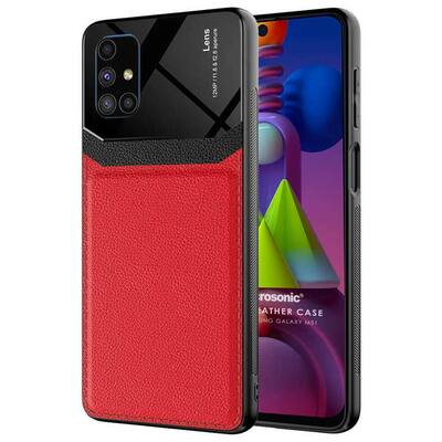 Microsonic Samsung Galaxy M51 Kılıf Uniq Leather Kırmızı