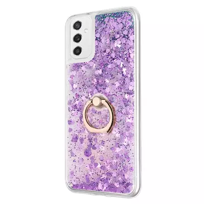 Microsonic Samsung Galaxy M52 Kılıf Glitter Liquid Holder Mor