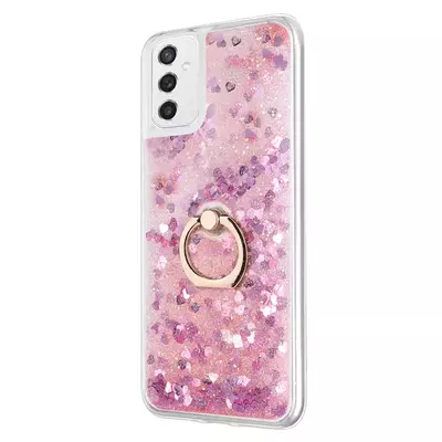 Microsonic Samsung Galaxy M52 Kılıf Glitter Liquid Holder Pembe