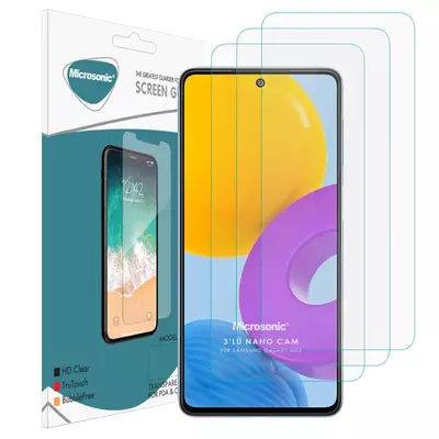 Microsonic Samsung Galaxy M52 Screen Protector Nano Glass Cam Ekran Koruyucu (3'lü Paket)