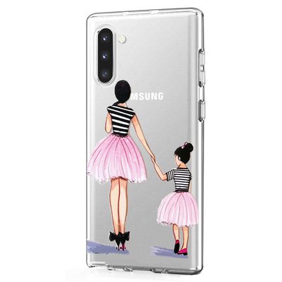 Microsonic Samsung Galaxy Note 10 Desenli Kılıf Anne ve Kız