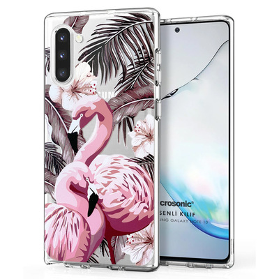 Microsonic Samsung Galaxy Note 10 Desenli Kılıf Flamingo