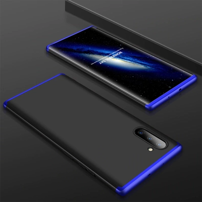 Microsonic Samsung Galaxy Note 10 Kılıf Double Dip 360 Protective Siyah Mavi