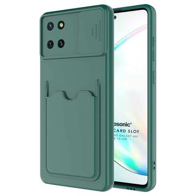 Microsonic Samsung Galaxy Note 10 Lite Kılıf Inside Card Slot Koyu Yeşil