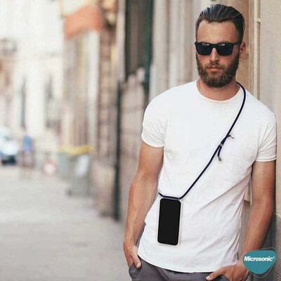 Microsonic Samsung Galaxy Note 10 Lite Kılıf Neck Lanyard Siyah