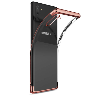 Microsonic Samsung Galaxy Note 10 Kılıf Skyfall Transparent Clear Rose Gold