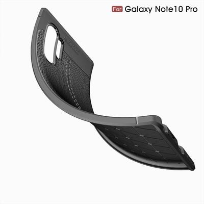 Microsonic Samsung Galaxy Note 10 Plus Kılıf Deri Dokulu Silikon Gri