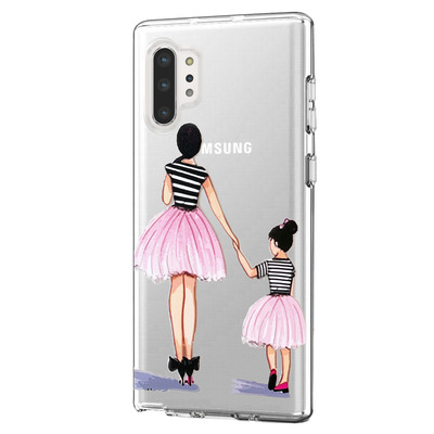 Microsonic Samsung Galaxy Note 10 Plus Desenli Kılıf Anne ve Kız