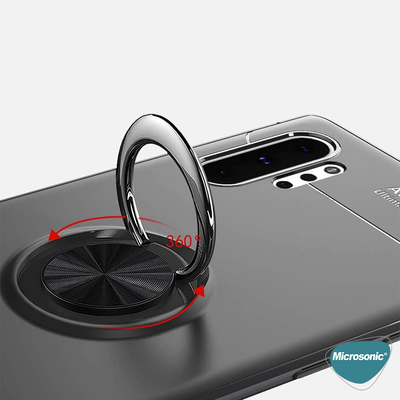 Microsonic Samsung Galaxy Note 10 Plus Kılıf Kickstand Ring Holder Kırmızı