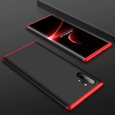 Microsonic Samsung Galaxy Note 10 Plus Kılıf Double Dip 360 Protective Siyah Kırmızı