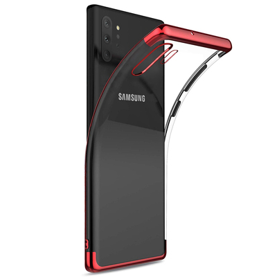 Microsonic Samsung Galaxy Note 10 Plus Kılıf Skyfall Transparent Clear Kırmızı