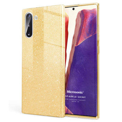 Microsonic Samsung Galaxy Note 10 Kılıf Sparkle Shiny Gold