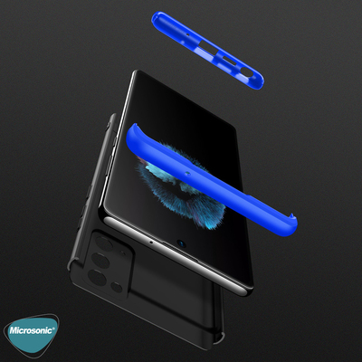 Microsonic Samsung Galaxy Note 20 Kılıf Double Dip 360 Protective AYS Mavi