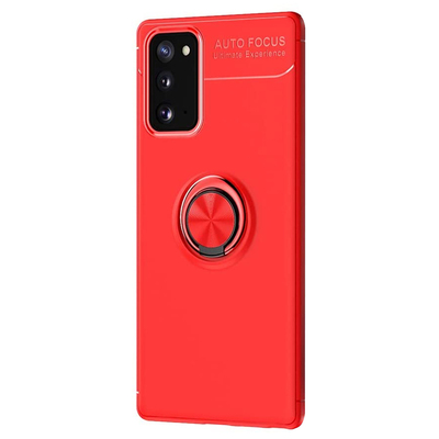 Microsonic Samsung Galaxy Note 20 Kılıf Kickstand Ring Holder Kırmızı