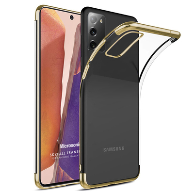 Microsonic Samsung Galaxy Note 20 Kılıf Skyfall Transparent Clear Gold